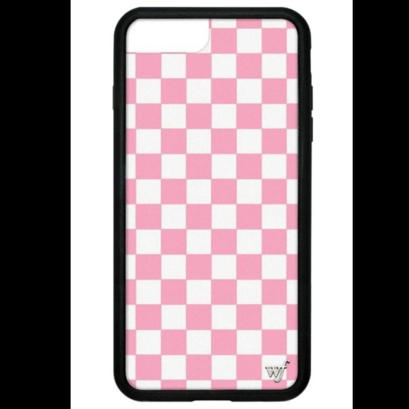 Wildflower Pink checkered iPhone 6+,7+,8+ case - Picture 1 of 2